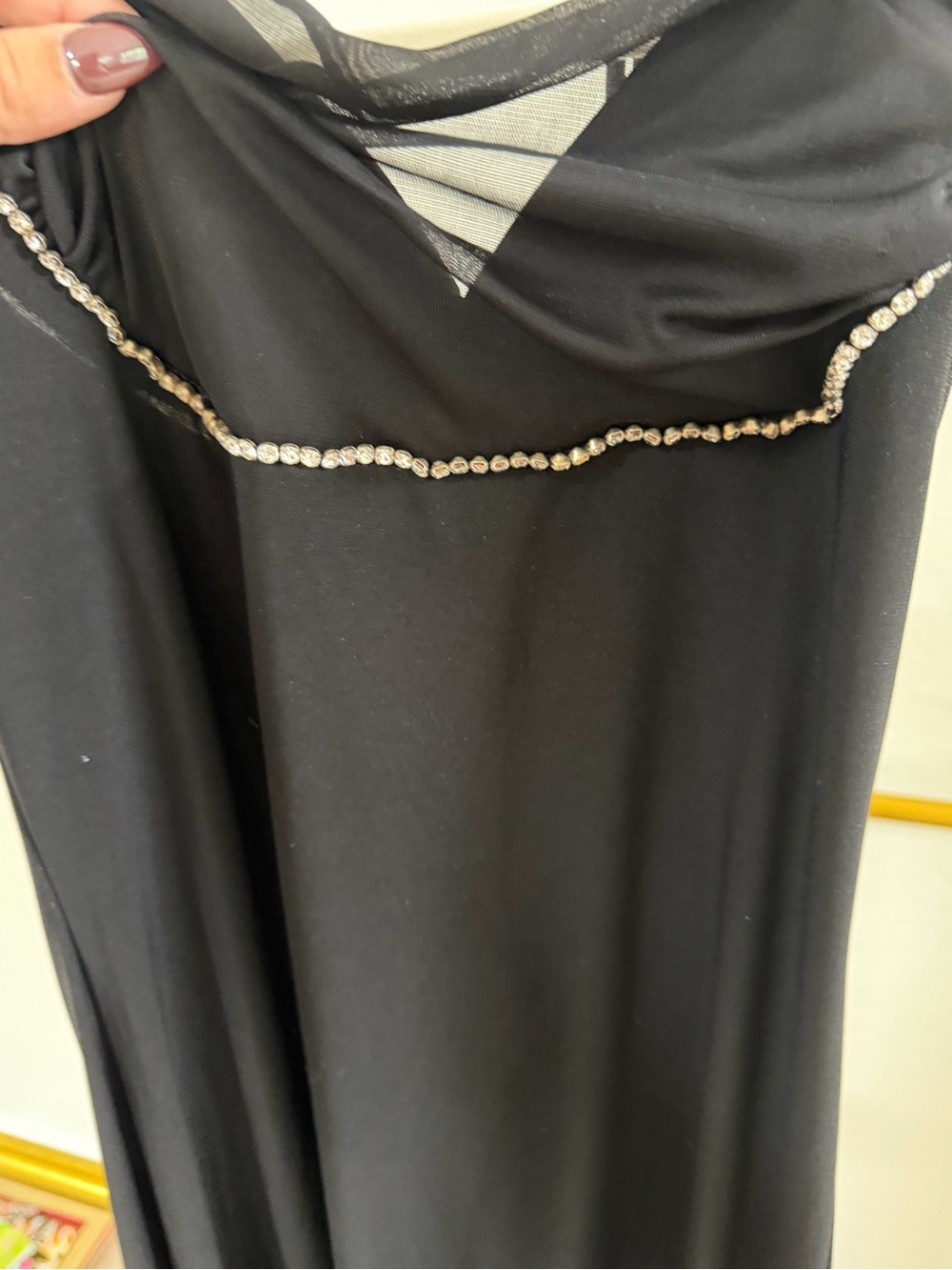Urban Girl Nites Black Prom Dress with Rhinestone Trim